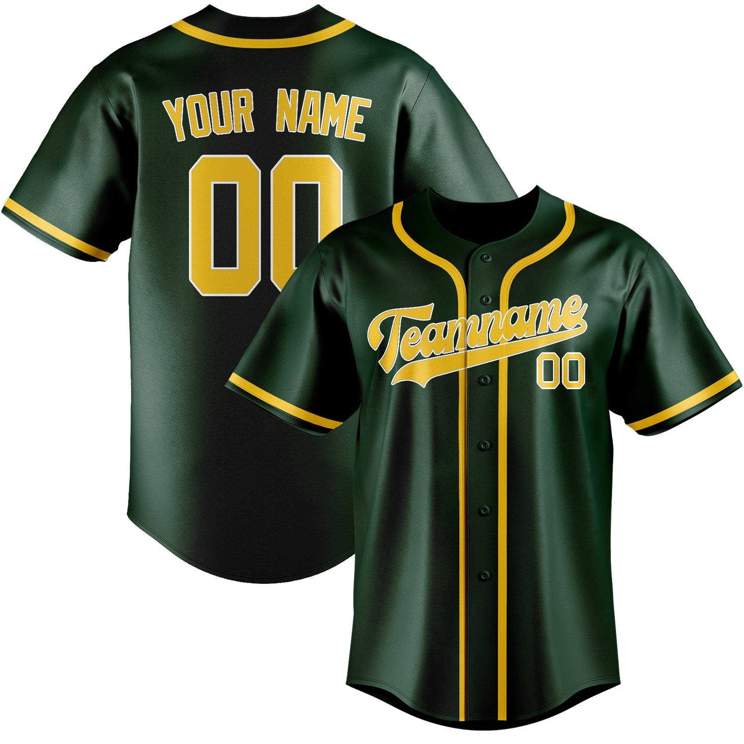 Custom Green Gold Baseball Jersey