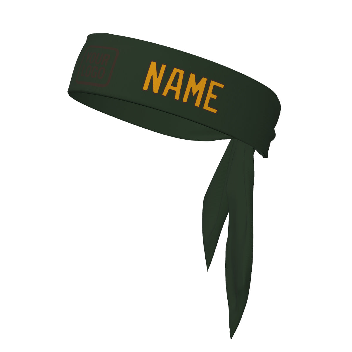 Custom Dark Green Yellow Headband