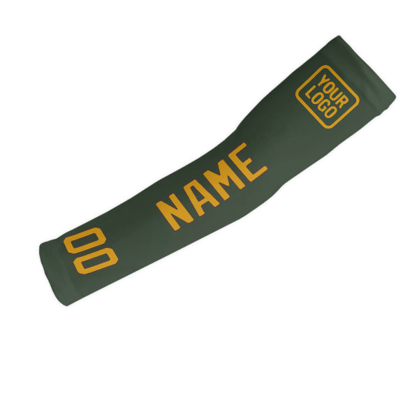Custom Dark Green Yellow Arm Sleeve