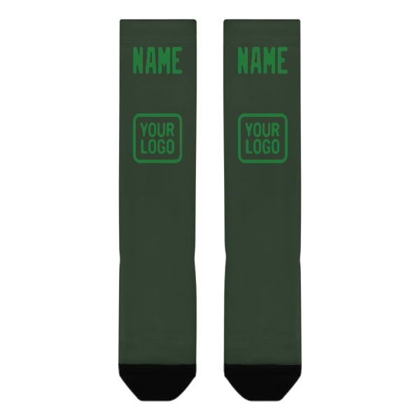 Custom Dark Green Emerald Green Knee-High Sock