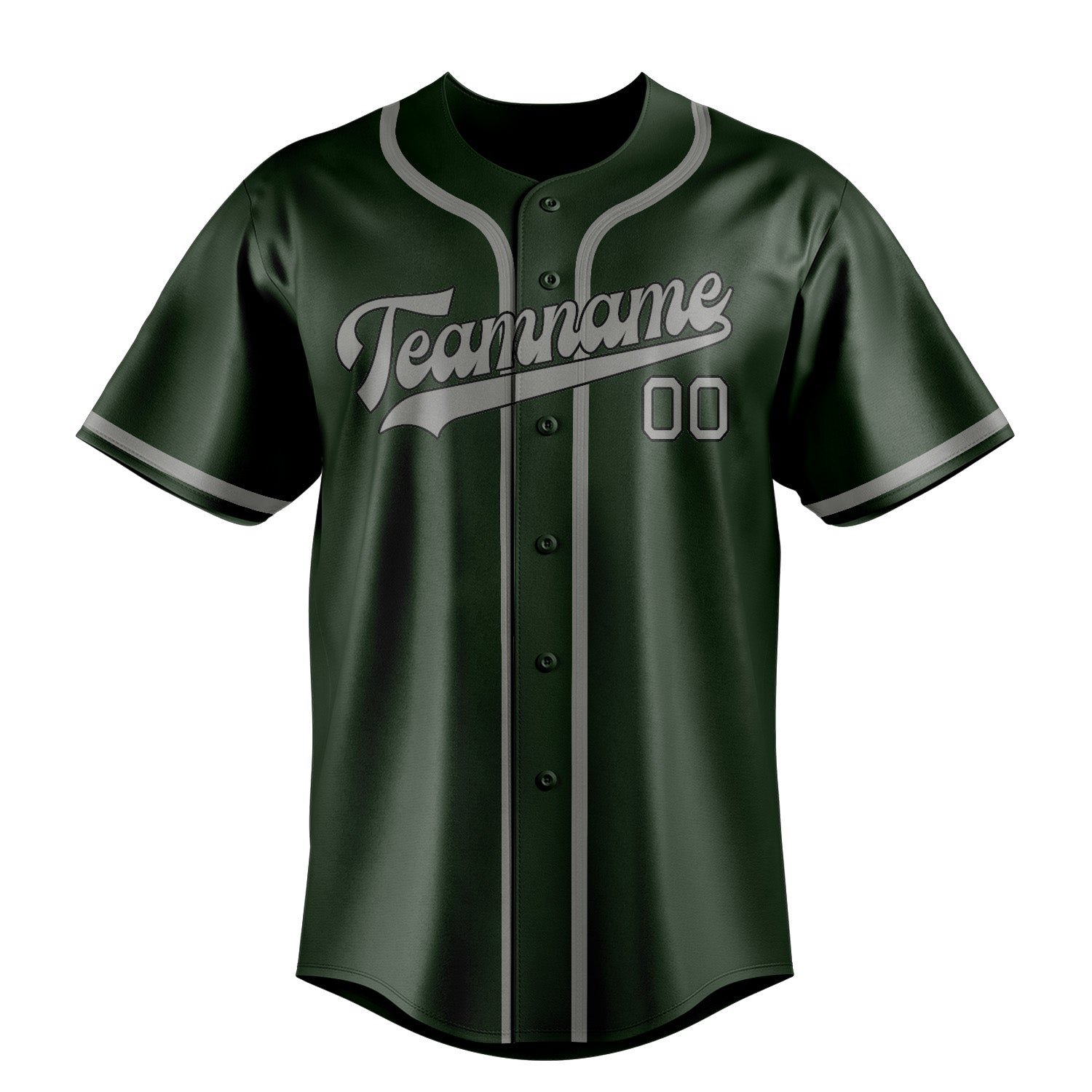 Custom Dark Green Gray Baseball Jersey