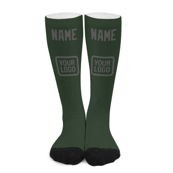Custom Dark Green Dark Grey Knee-High Sock