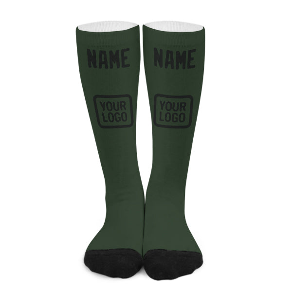 Custom Dark Green Black Knee-High Sock