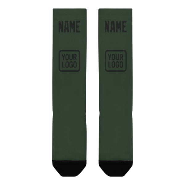 Custom Dark Green Black Knee-High Sock