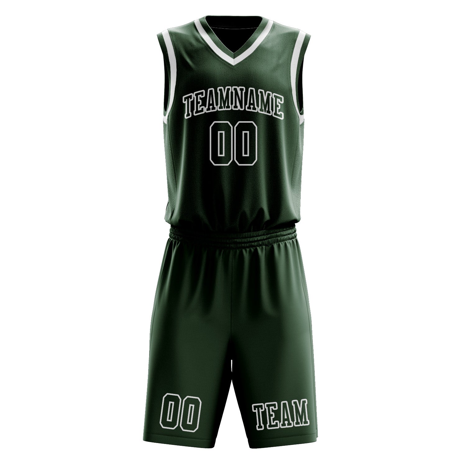 Custom Dark Green Dark Green Basketball Set