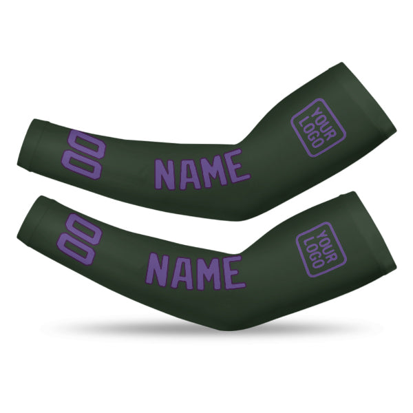 Custom Dark Green Light Purple Arm Sleeve