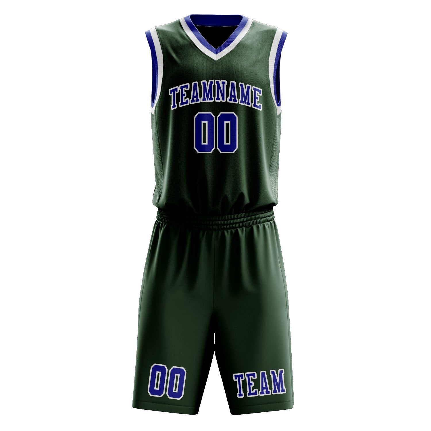 Custom Dark Green Sky Blue Basketball Set