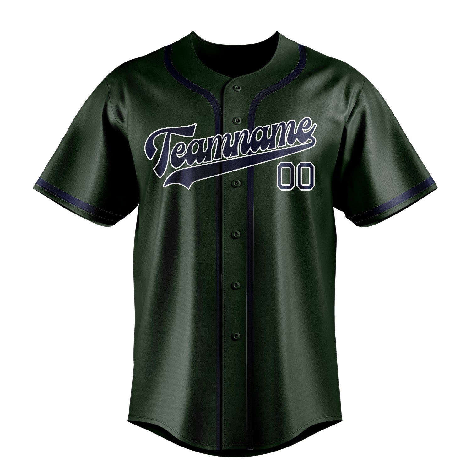 Custom Dark Green Blue Baseball Jersey