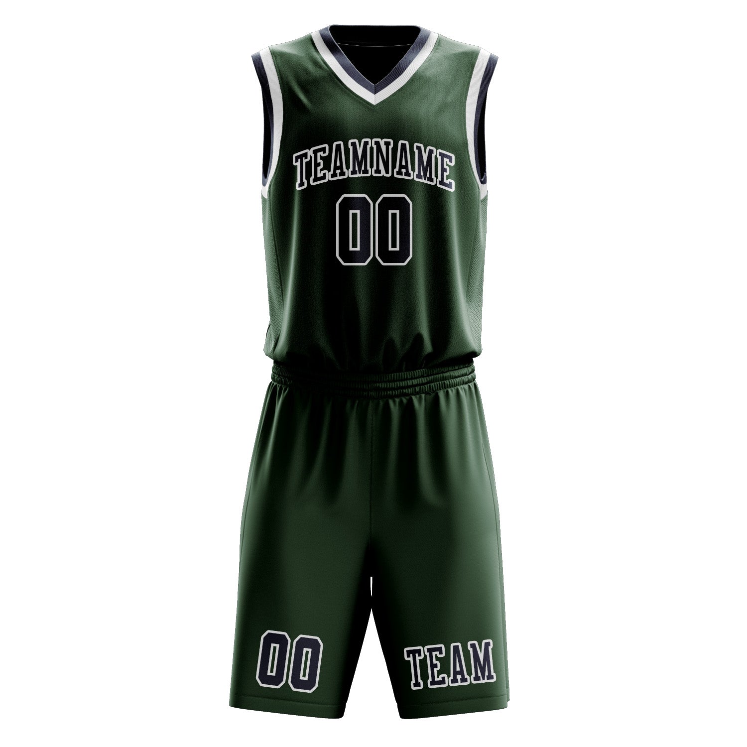 Custom Dark Green Blue Basketball Set