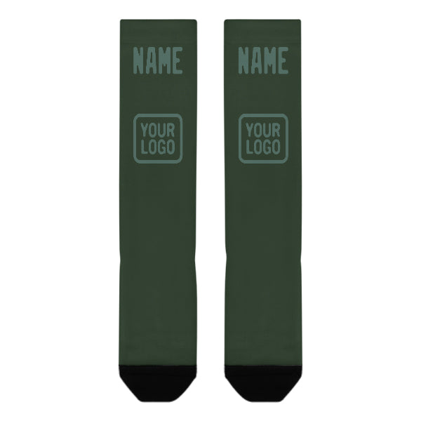 Custom Dark Green Blue Green Knee-High Sock