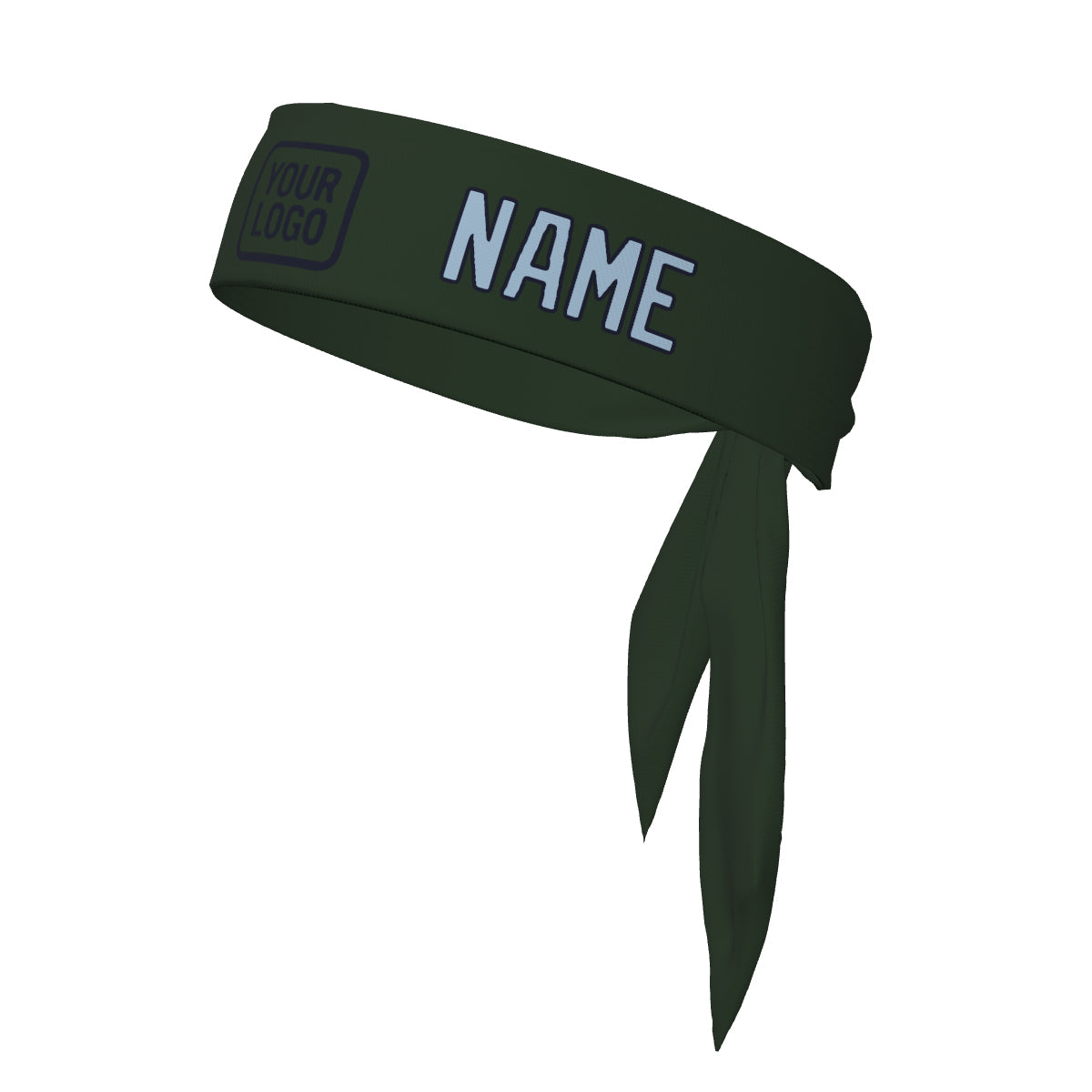 Custom Dark Green Light Blue Headband