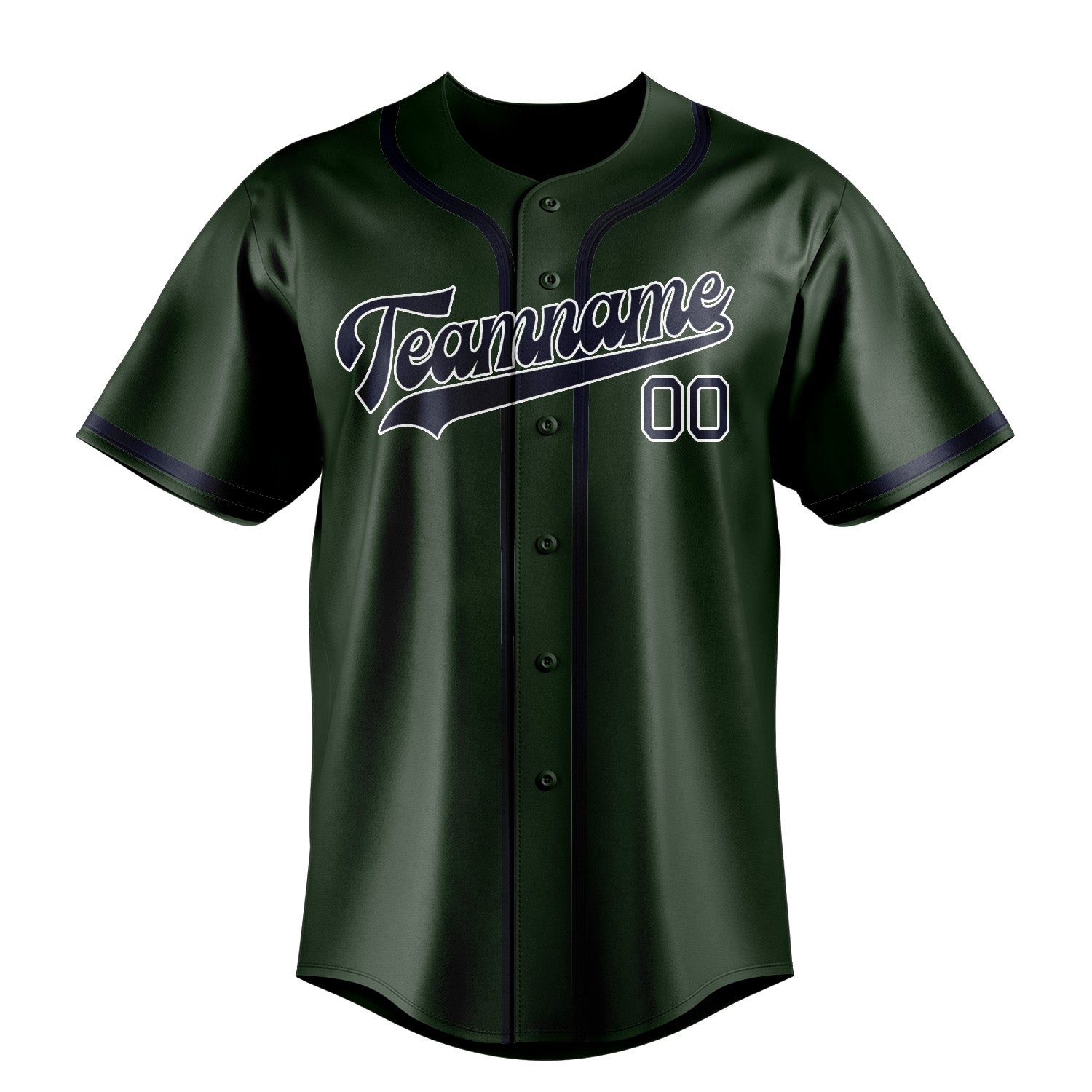 Custom Dark Green Navy Baseball Jersey