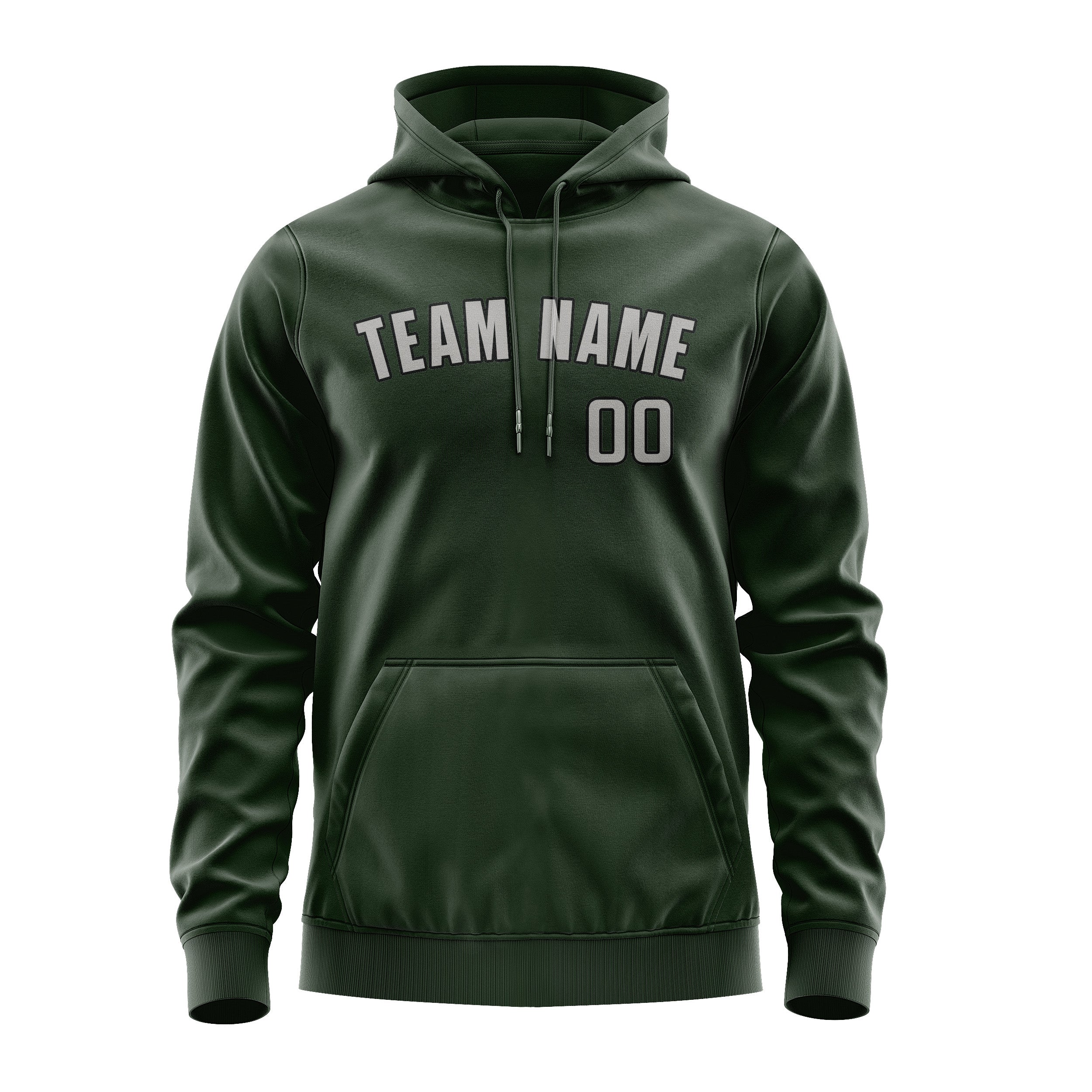 Custom Dark Green Gray Hoodie