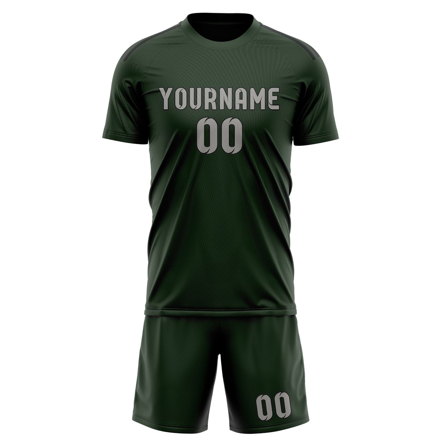 Custom Dark Green Gray Soccer Set