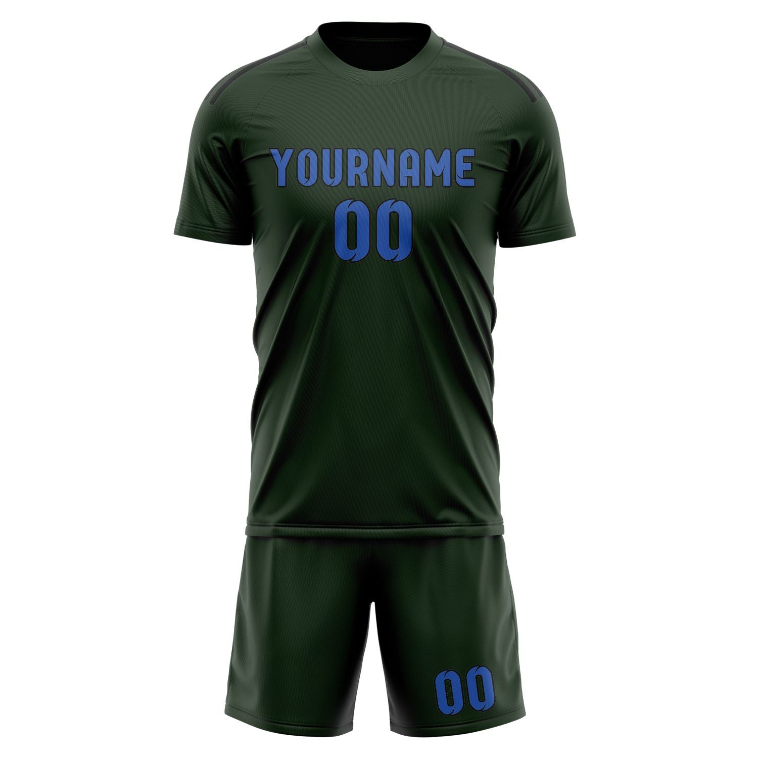 Custom Dark Green Sky Blue Soccer Set