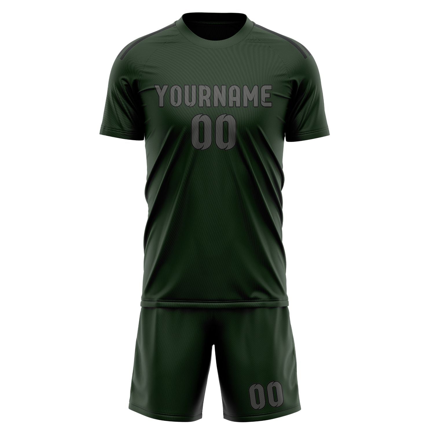 Custom Dark Green Dark Grey Soccer Set