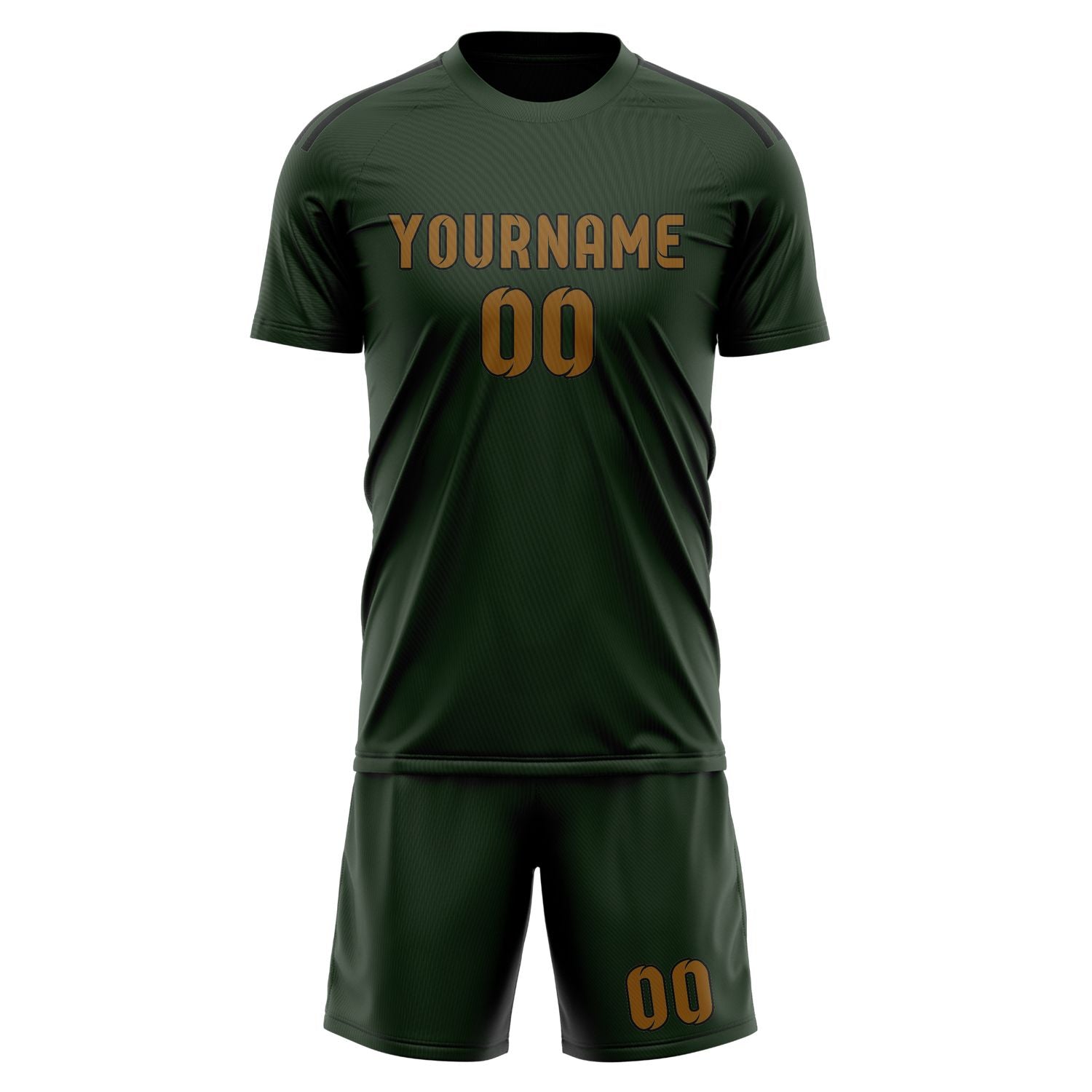 Custom Dark Green Khaki Soccer Set