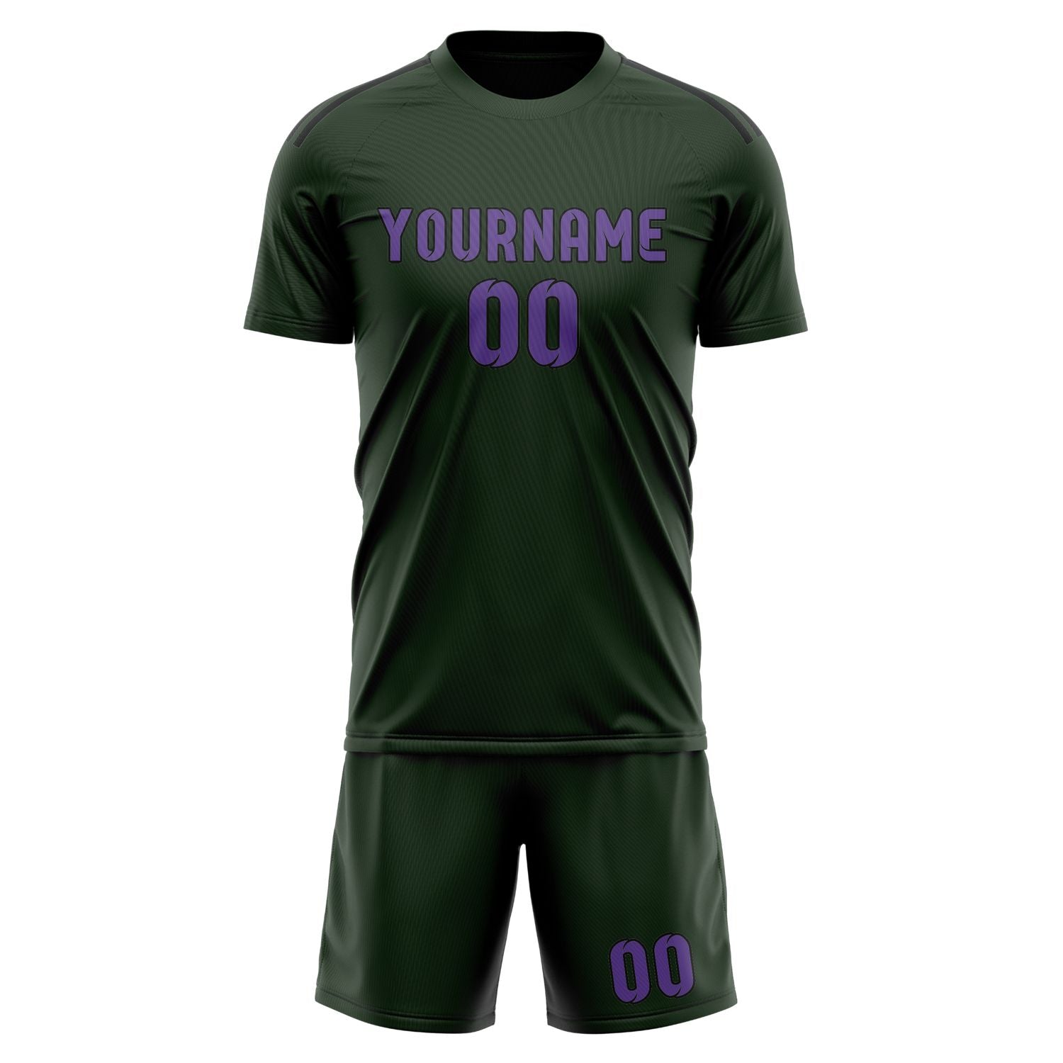 Custom Dark Green Light Purple Soccer Set