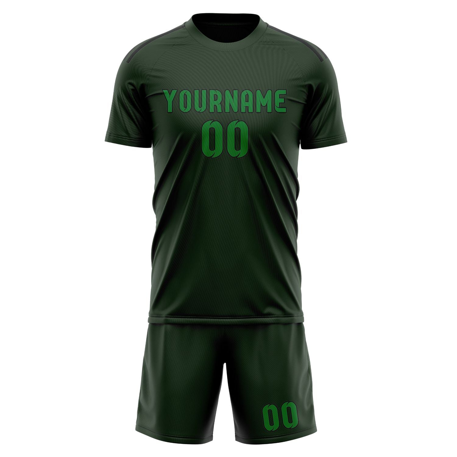 Custom Dark Green Emerald Green Soccer Set