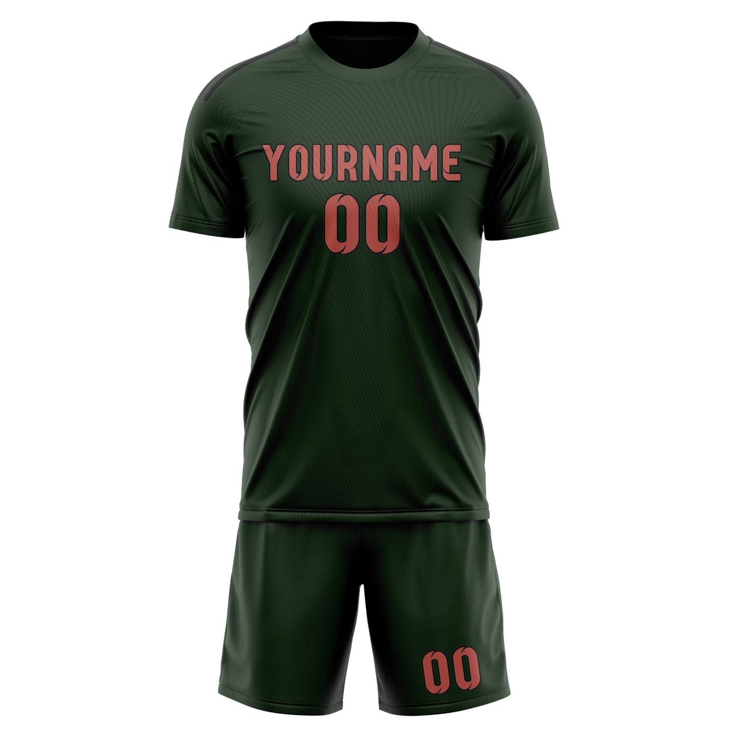 Custom Dark Green Copper Rose Soccer Set