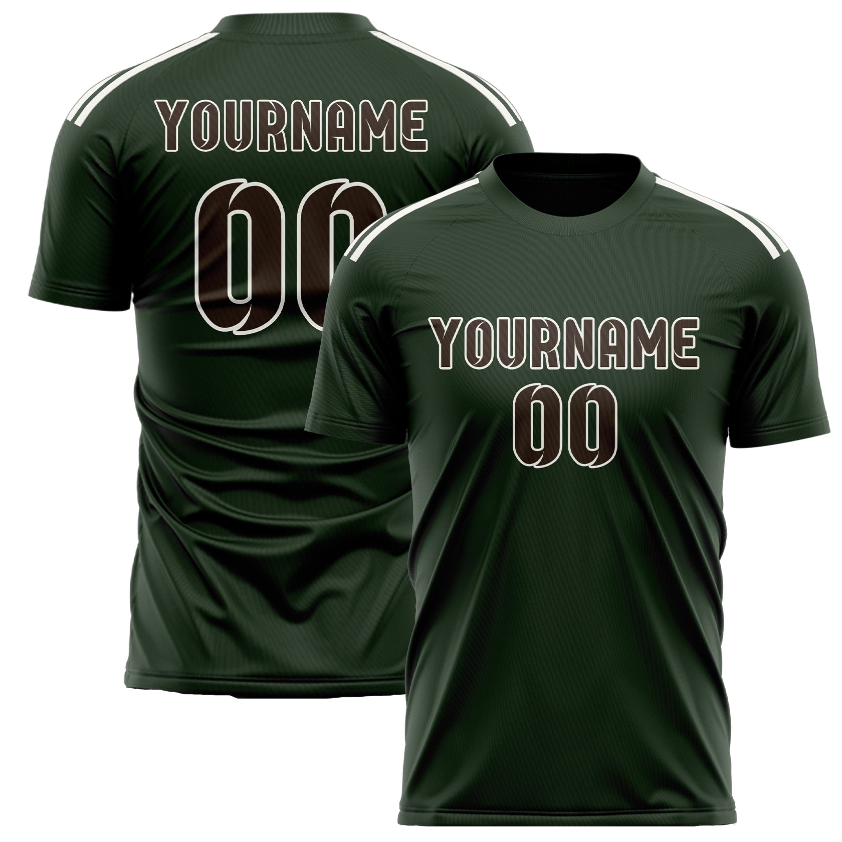 Custom Dark Green Brown Soccer Jersey