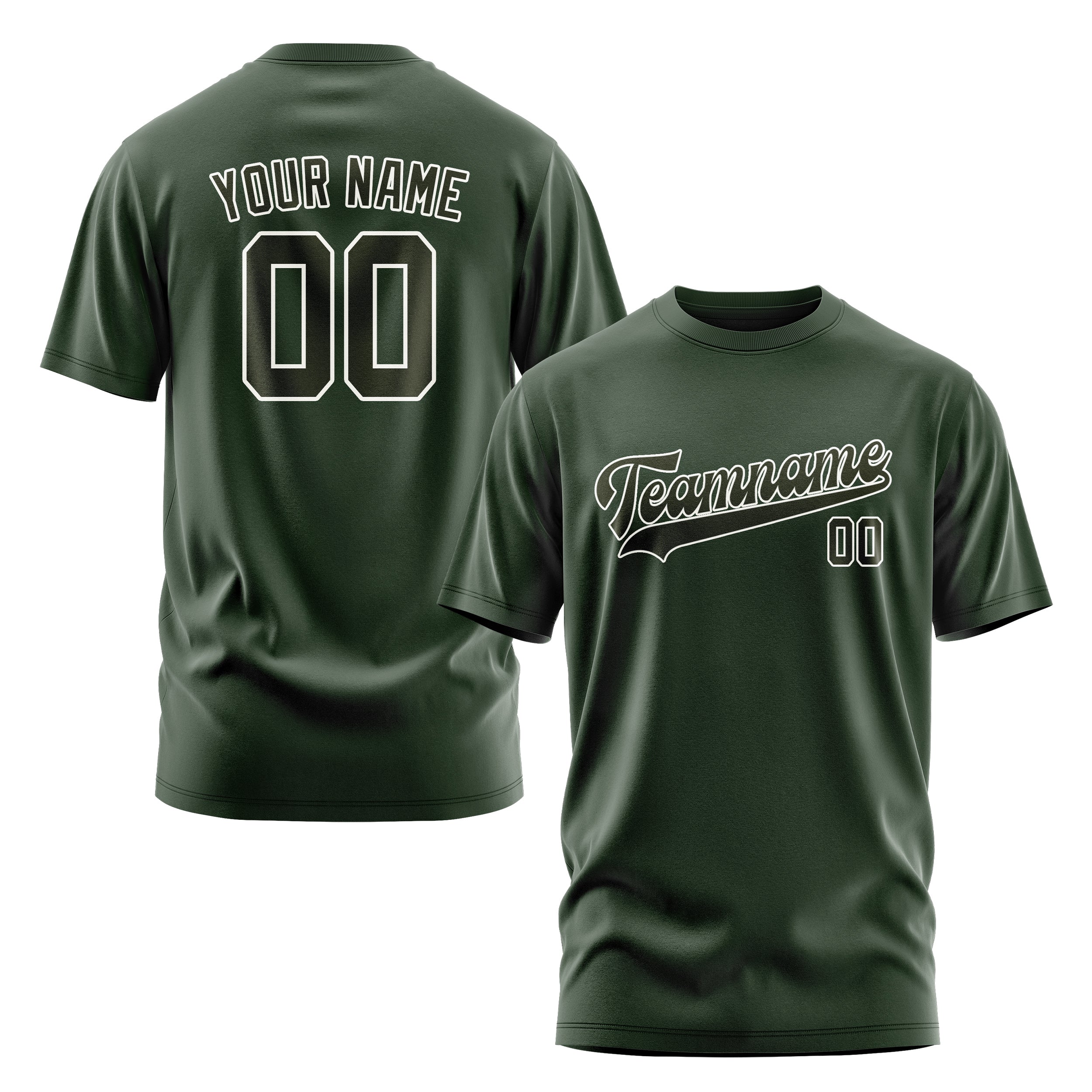Custom Dark Green Olive T-Shirt