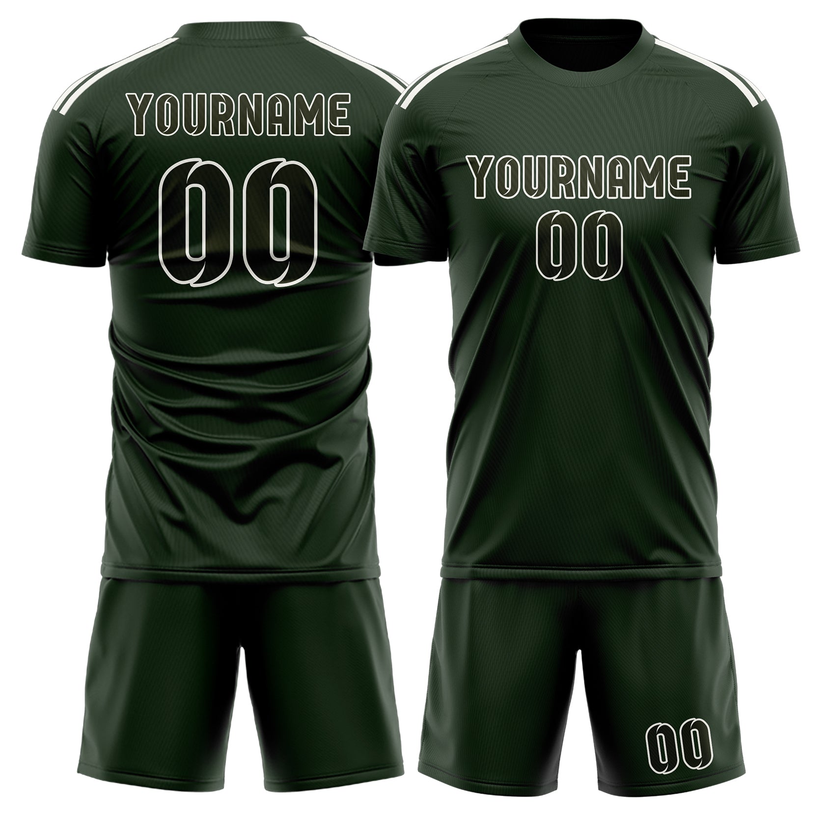 Custom Dark Green Olive Soccer Set