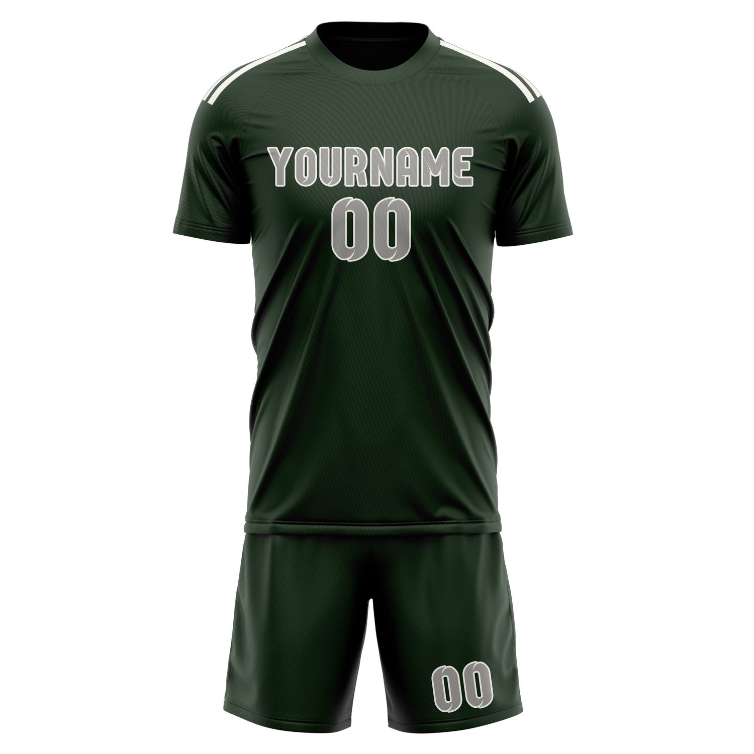 Custom Dark Green Gray Soccer Set
