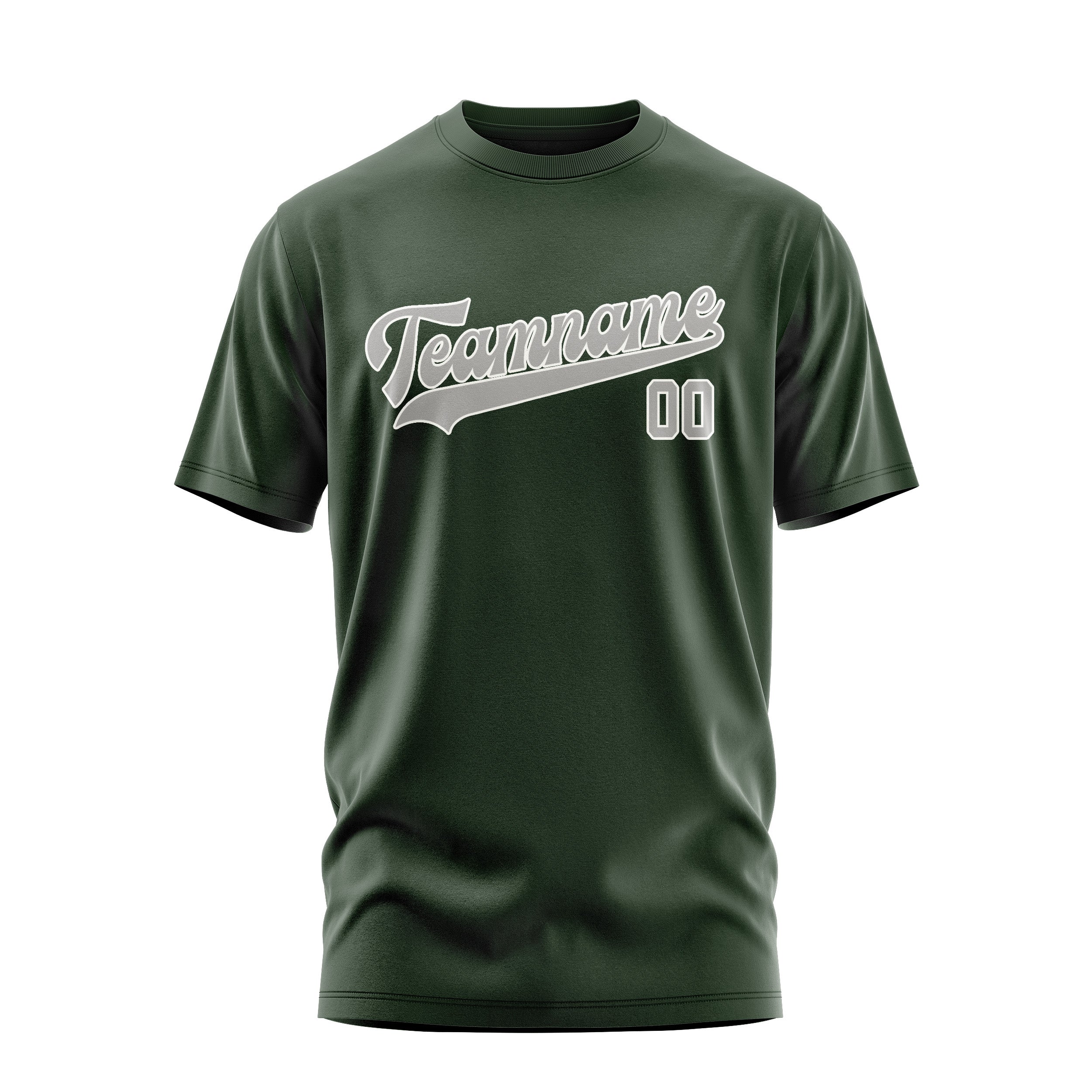 Custom Dark Green Gray T-Shirt