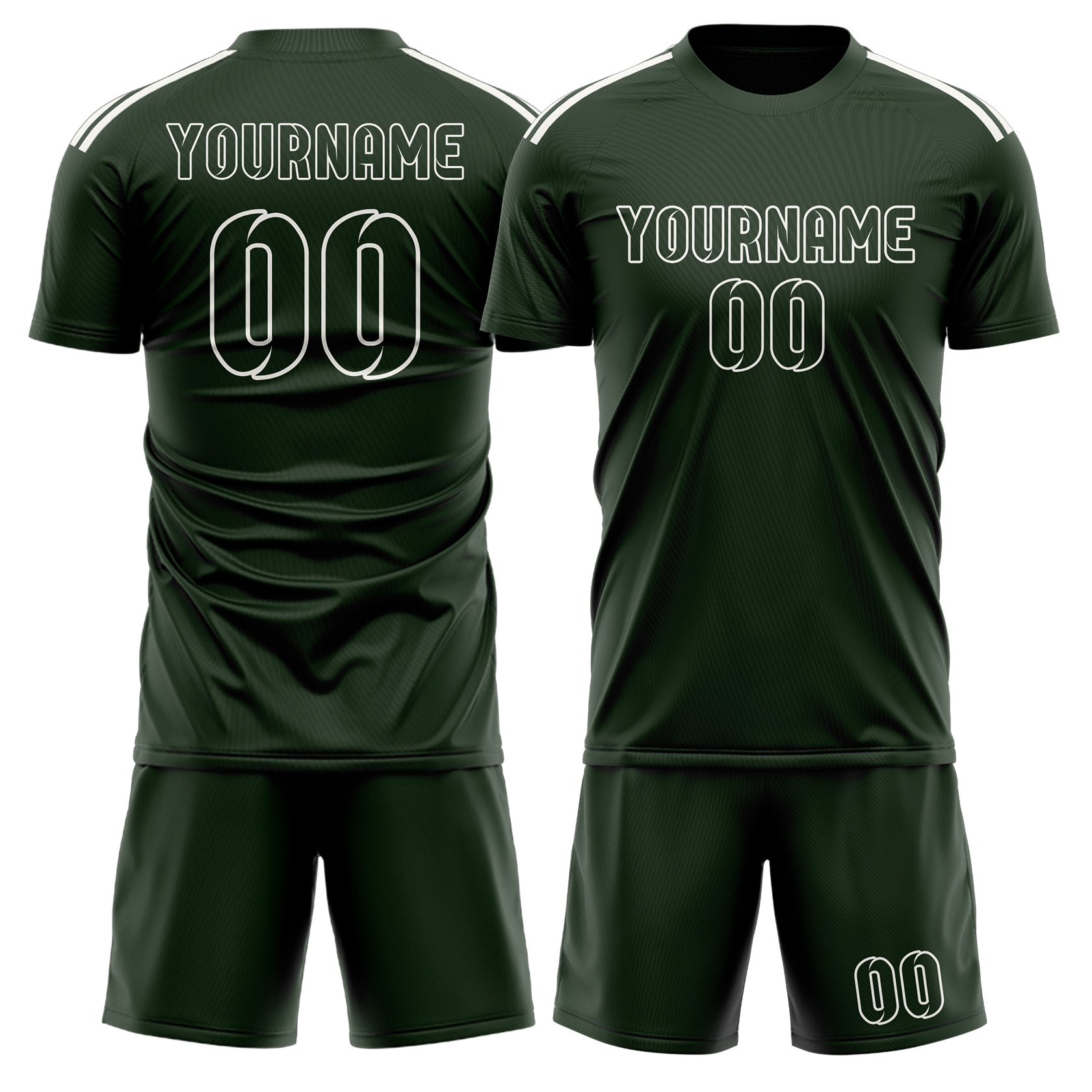 Custom Dark Green Dark Green Soccer Set
