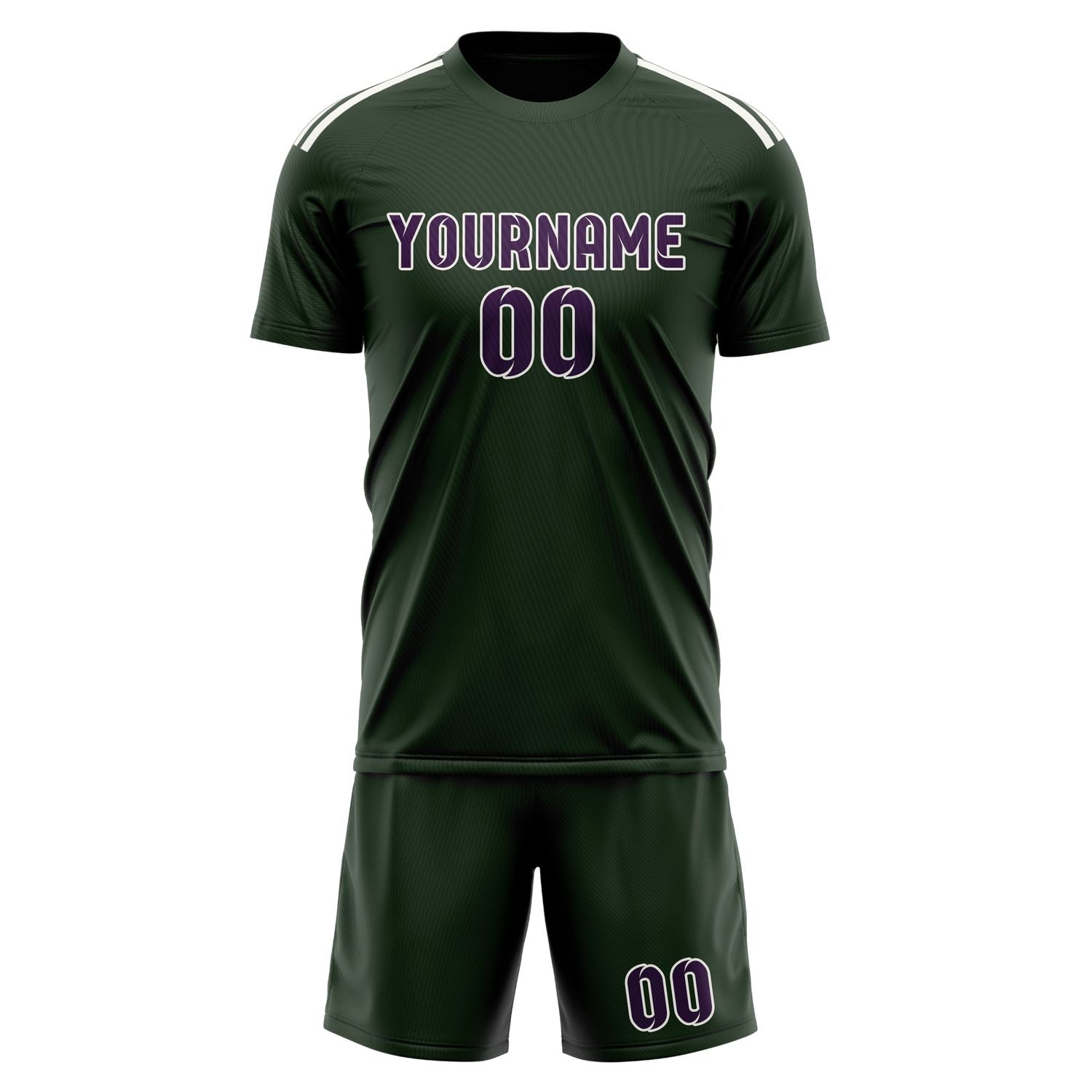 Custom Dark Green Purple Soccer Set