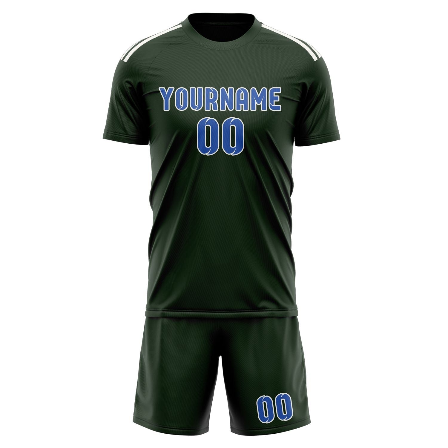 Custom Dark Green Sky Blue Soccer Set