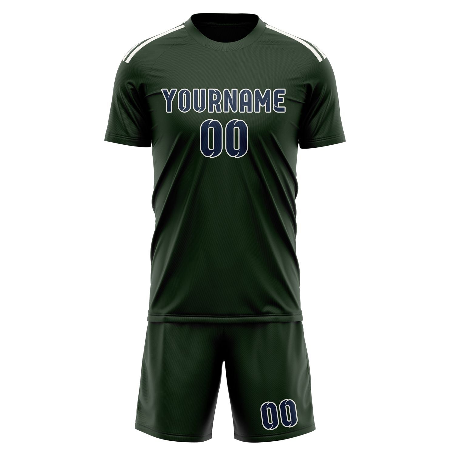 Custom Dark Green Blue Soccer Set