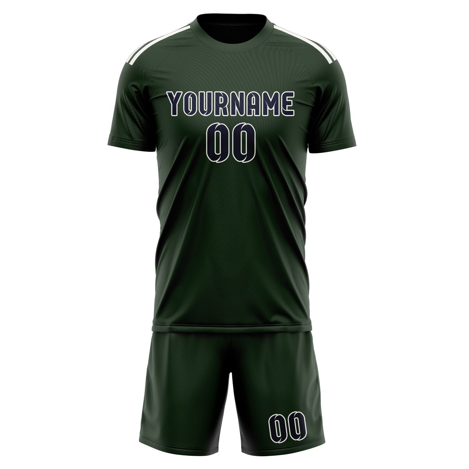 Custom Dark Green Navy Soccer Set