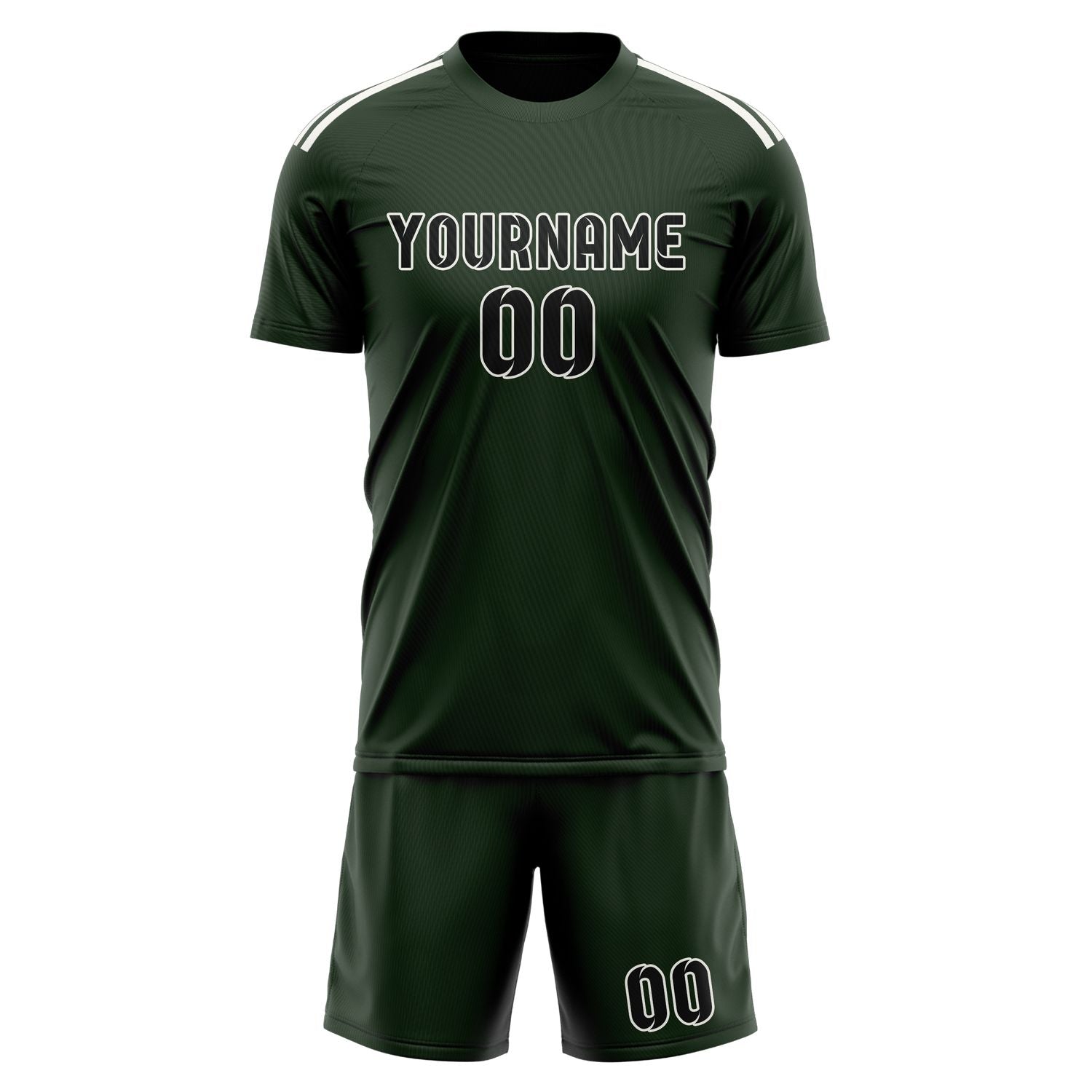 Custom Dark Green Black Soccer Set