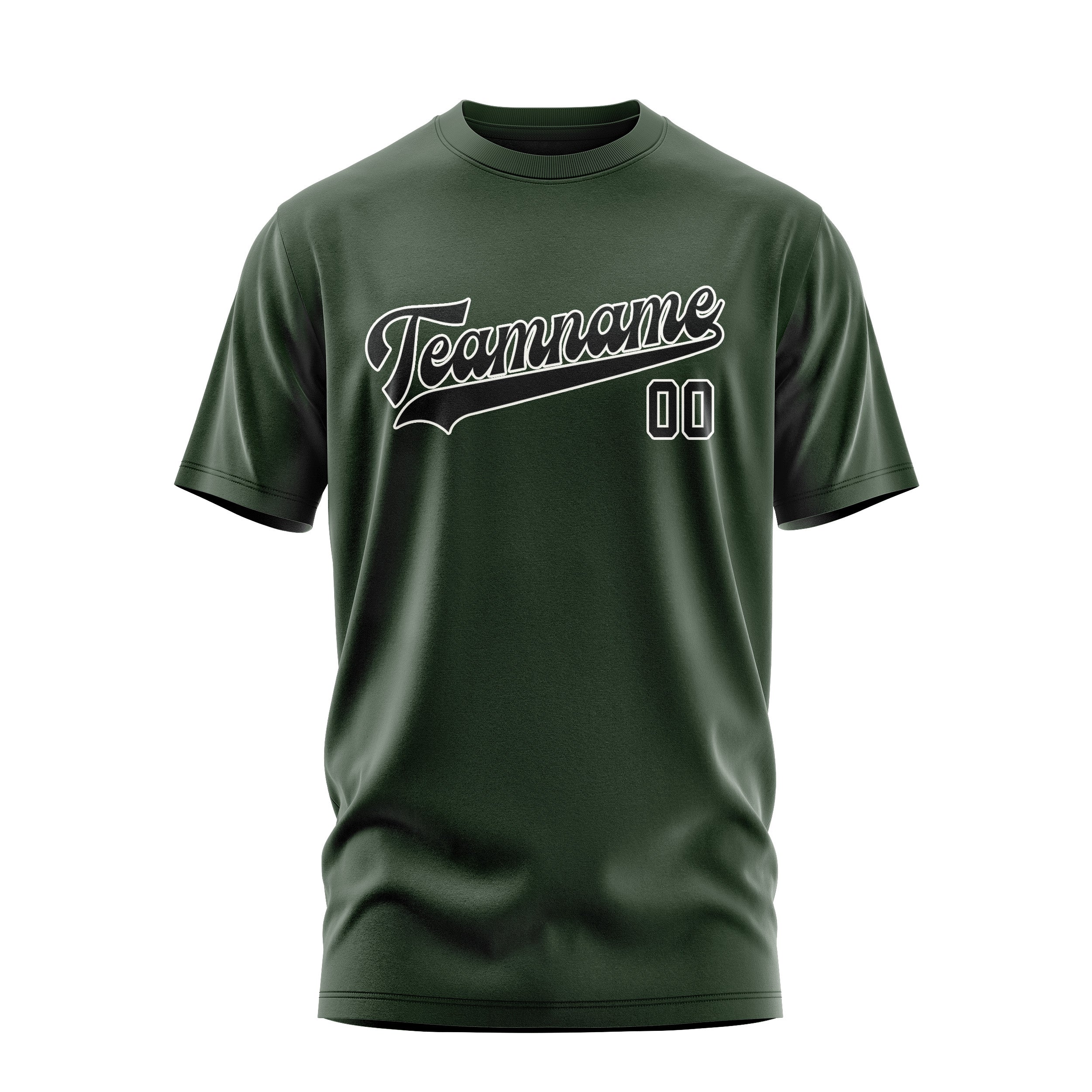 Custom Dark Green Black T-Shirt