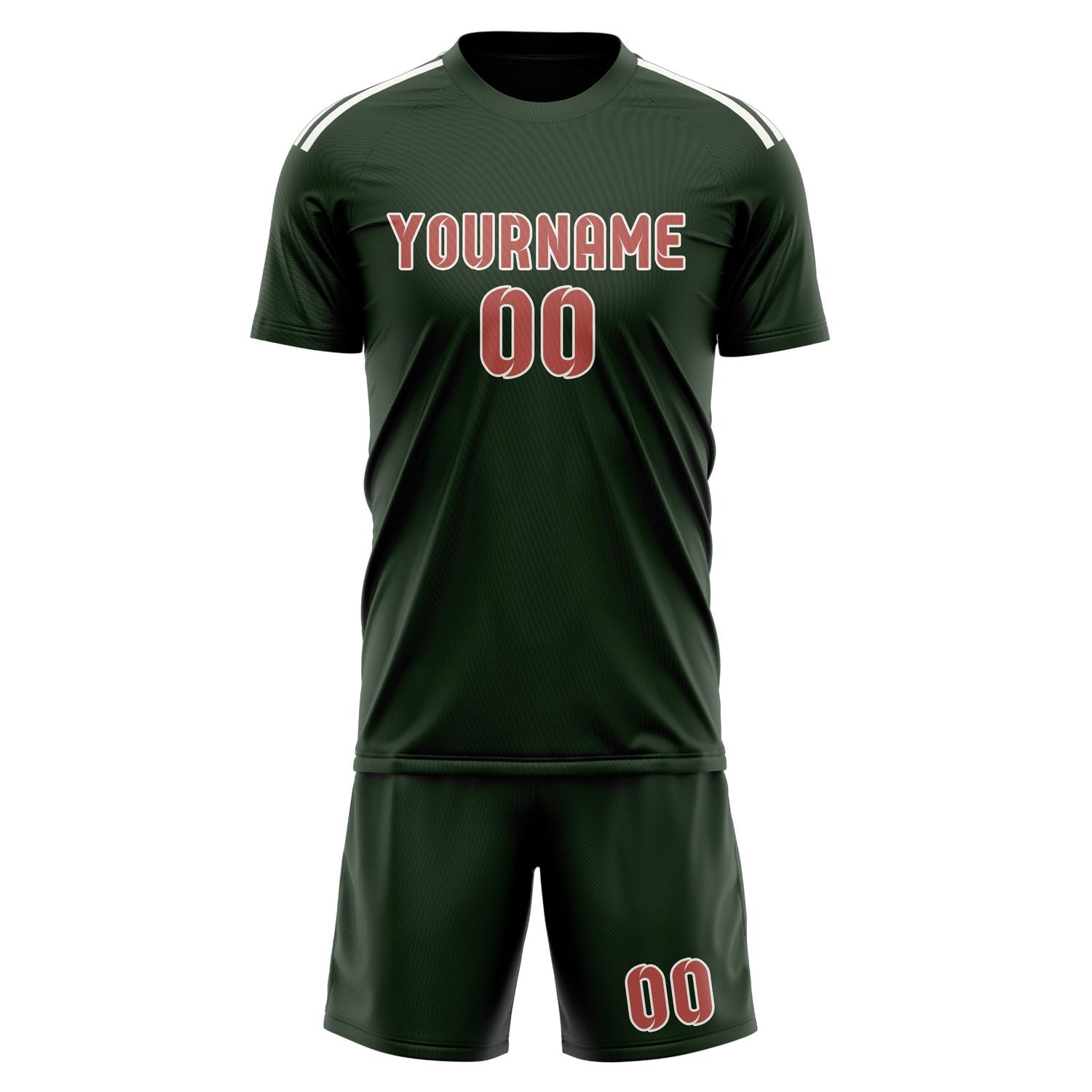 Custom Dark Green Copper Rose Soccer Set
