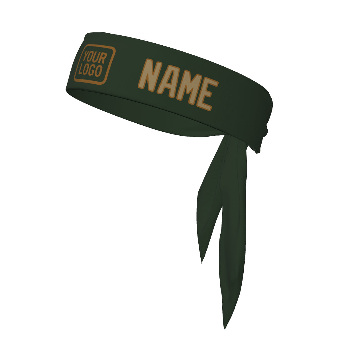 Custom Dark Green Light Khaki Headband
