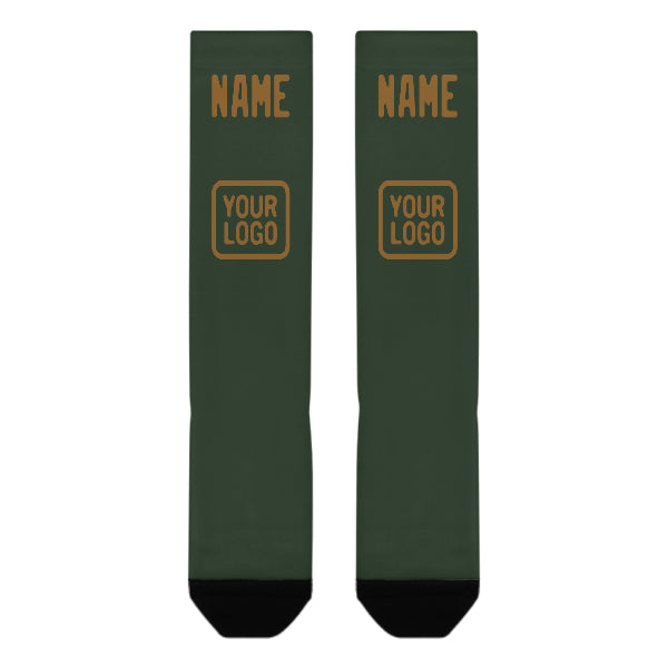 Custom Dark Green Khaki Knee-High Sock
