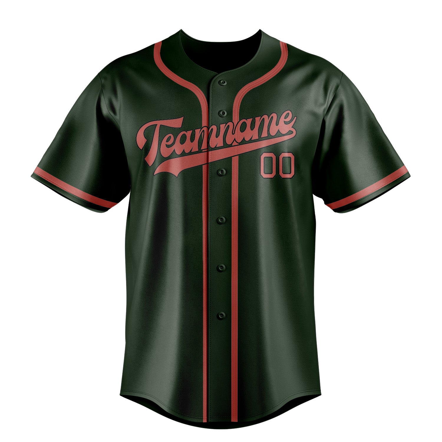 Custom Dark Green Copper Rose Baseball Jersey