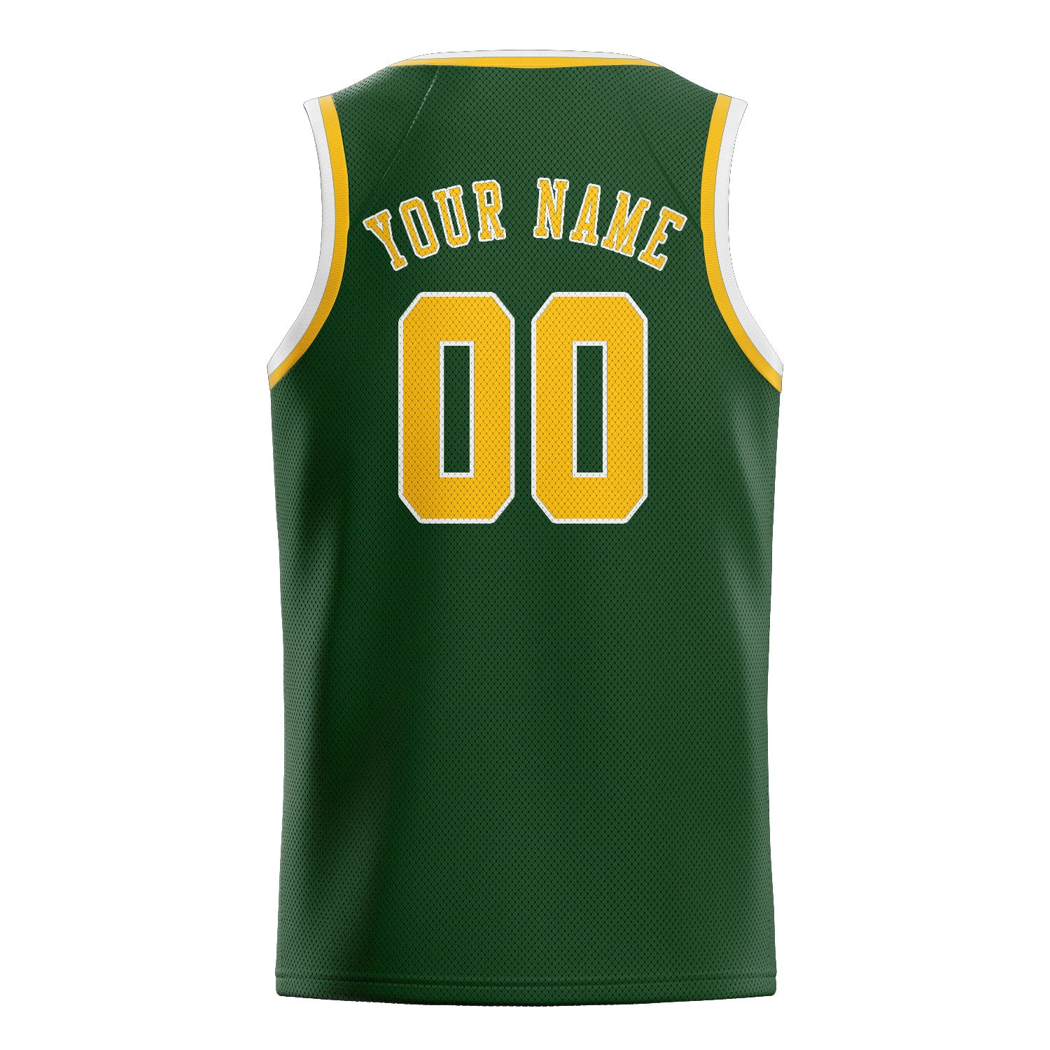 Custom Dark Green Gold Basketball Jersey