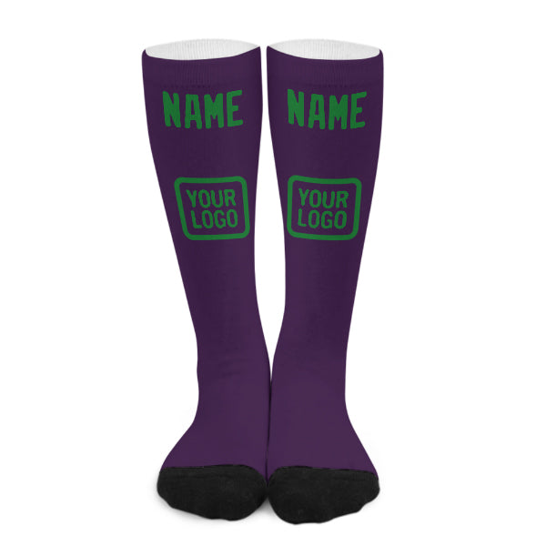 Custom Purple Emerald Green Knee-High Sock