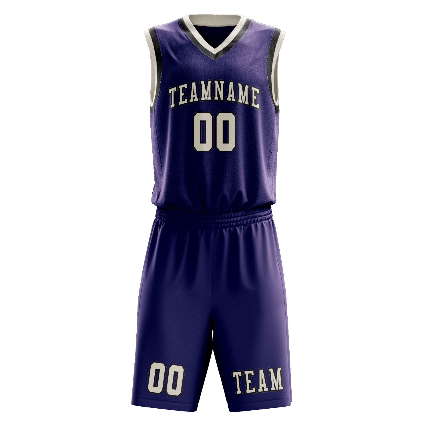 Custom Purple Cream Basketball Set