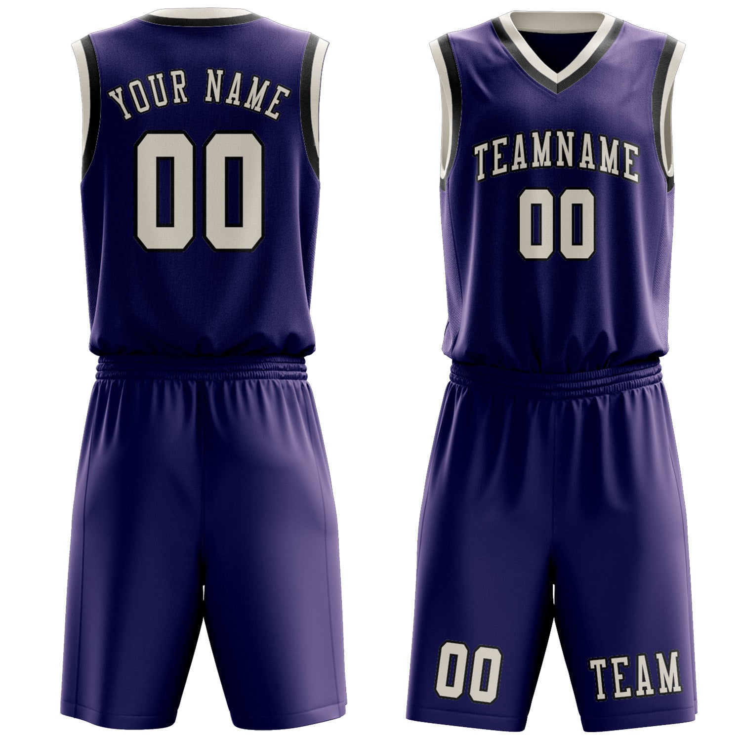 Custom Purple Cream Basketball Set