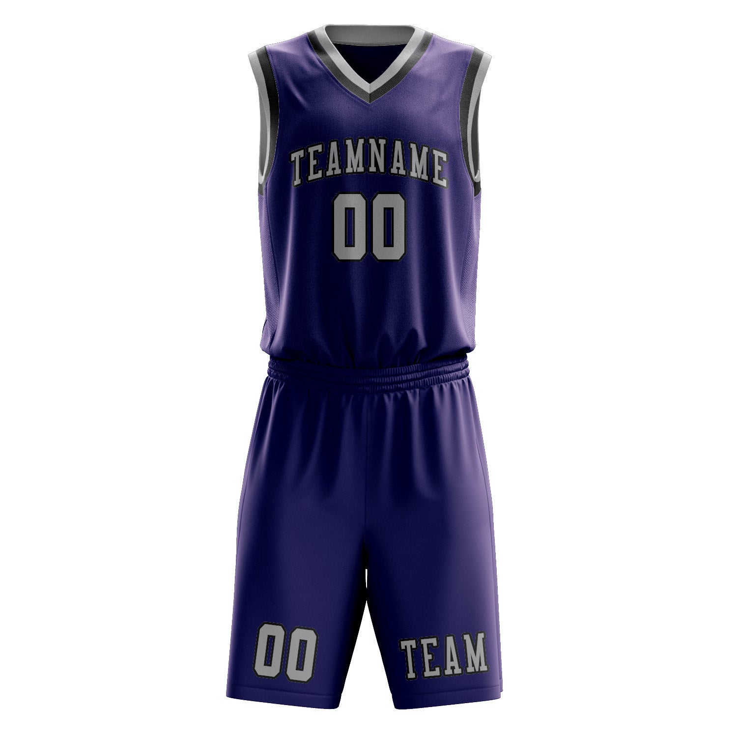 Custom Purple Gray Basketball Set