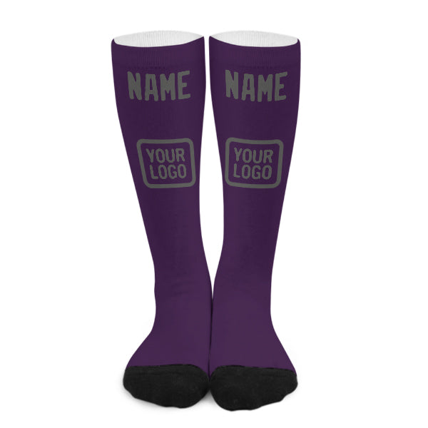 Custom Purple Dark Grey Knee-High Sock