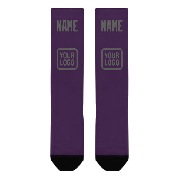 Custom Purple Dark Grey Knee-High Sock