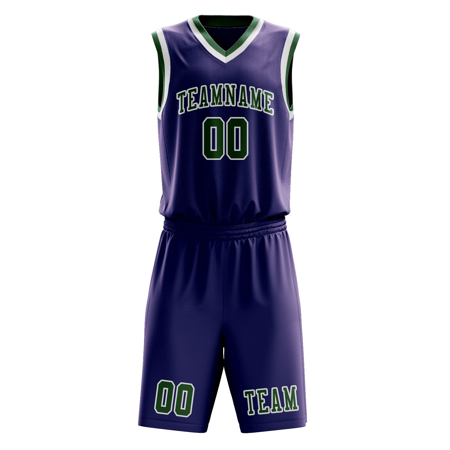 Custom Purple Green Basketball Set