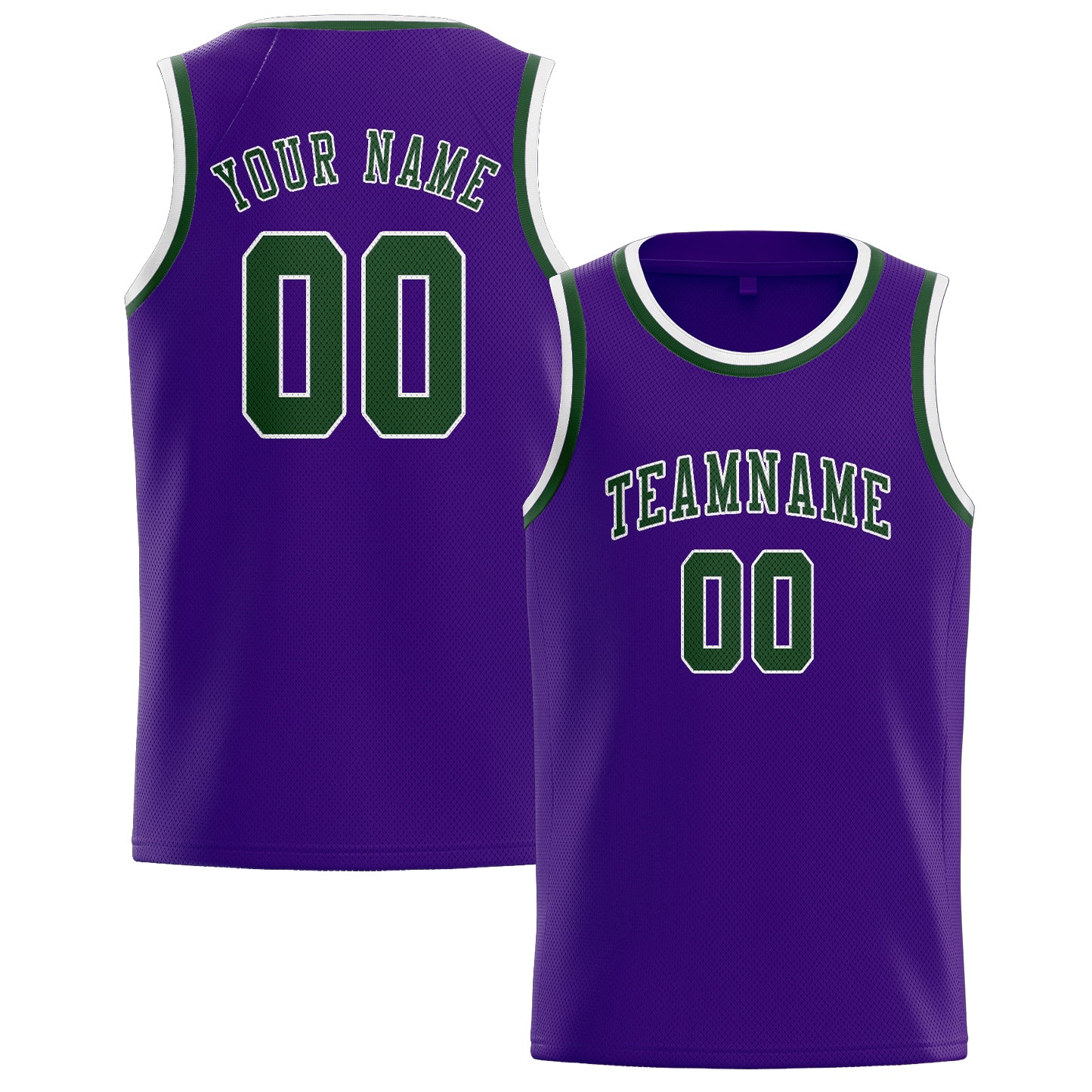 Custom Purple Dark Green Basketball Jersey