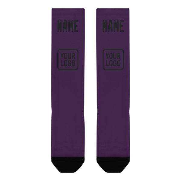 Custom Purple Black Knee-High Sock